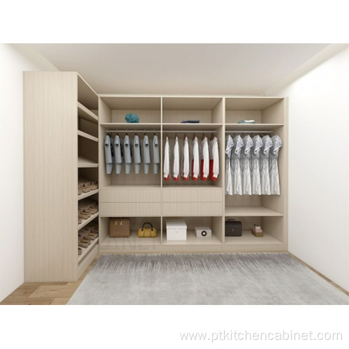 Open cupboard for bedroom L shaped walkin wardrobe
